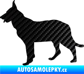 Samolepka Pes 079 levá Německý ovčák 3D karbon černý
