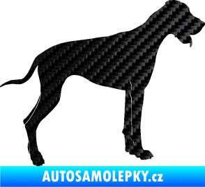 Samolepka Pes 086 pravá Doga 3D karbon černý