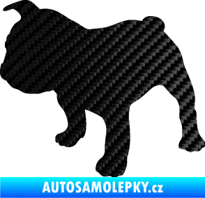 Samolepka Pes 108 levá Francouzský buldoček 3D karbon černý