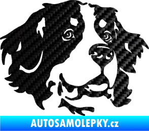 Samolepka Pes 131 pravá bernský salašnický pes 3D karbon černý