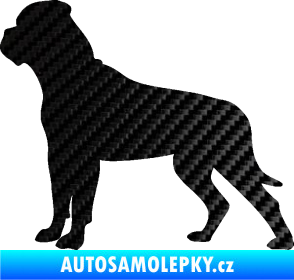 Samolepka Pes 150 levá bullmastif 3D karbon černý