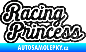 Samolepka Racing princess nápis 3D karbon černý