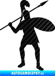 Samolepka Římský voják pravá 3D karbon černý