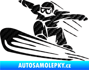 Samolepka Snowboard 014 levá 3D karbon černý
