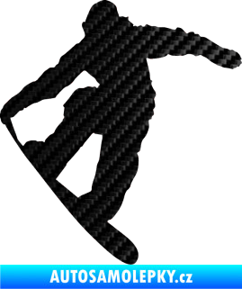 Samolepka Snowboard 019 pravá 3D karbon černý