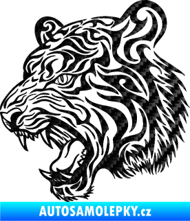 Samolepka Tygr 007 levá 3D karbon černý
