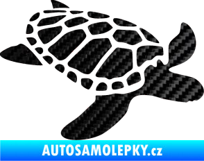 Samolepka Želva 001 pravá 3D karbon černý
