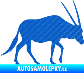 Samolepka Antilopa 001 pravá 3D karbon modrý
