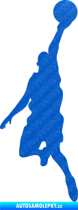 Samolepka Basketbal 004 pravá 3D karbon modrý