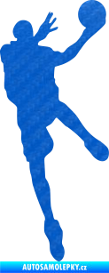 Samolepka Basketbal 006 pravá 3D karbon modrý