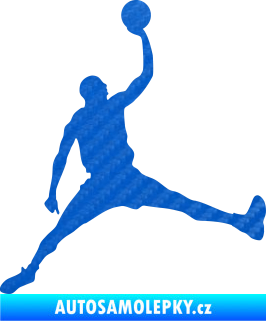 Samolepka Basketbal 016 pravá 3D karbon modrý
