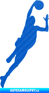 Samolepka Basketbal 003 pravá 3D karbon modrý