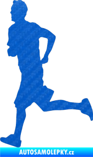 Samolepka Běžec 001 levá 3D karbon modrý