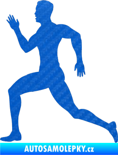 Samolepka Běžec 003 levá 3D karbon modrý