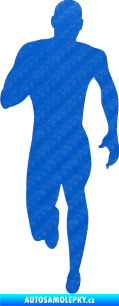 Samolepka Běžec 005 levá 3D karbon modrý