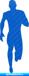 Samolepka Běžec 005 pravá 3D karbon modrý