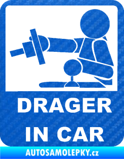 Samolepka Drager in car 004 3D karbon modrý