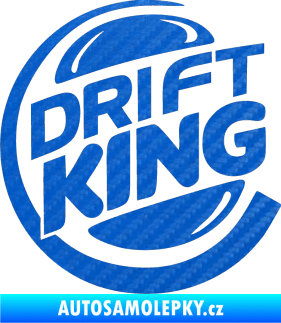 Samolepka Drift king 3D karbon modrý