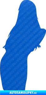 Samolepka Erotická žena 005 levá 3D karbon modrý