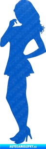 Samolepka Erotická žena 025 levá 3D karbon modrý