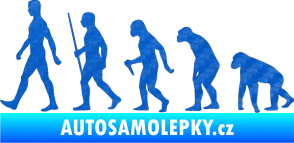 Samolepka Evoluce 001 levá 3D karbon modrý