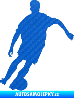 Samolepka Fotbalista 001 pravá 3D karbon modrý