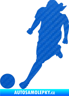 Samolepka Fotbalista 003 levá 3D karbon modrý
