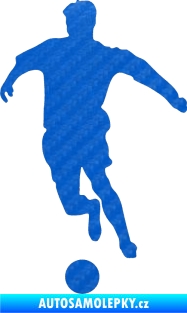 Samolepka Fotbalista 009 levá 3D karbon modrý