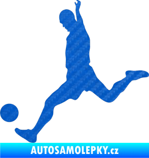 Samolepka Fotbalista 023 levá 3D karbon modrý