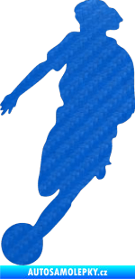 Samolepka Fotbalista 027 levá 3D karbon modrý