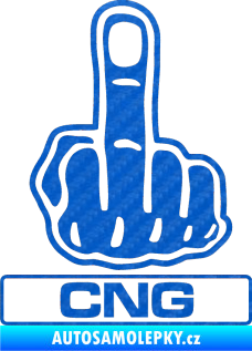 Samolepka Fuck off CNG 3D karbon modrý