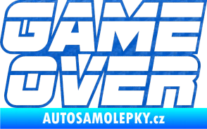 Samolepka Game over nad sebou 002 3D karbon modrý