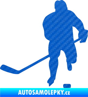 Samolepka Hokejista 008 levá 3D karbon modrý