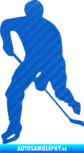 Samolepka Hokejista 022 levá 3D karbon modrý