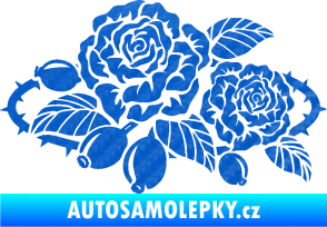 Samolepka Interiér 004 levá růže šípková 3D karbon modrý