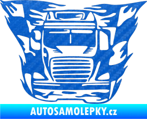 Samolepka Kamion 001 nákladní auto 3D karbon modrý