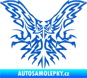 Samolepka Kapota 037 tatto dravec 3D karbon modrý