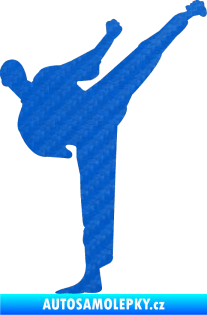 Samolepka Karate 001 pravá 3D karbon modrý