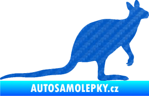 Samolepka Klokan 003 pravá 3D karbon modrý