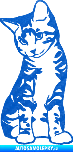 Samolepka Koťátko 006 levá 3D karbon modrý