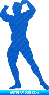 Samolepka Kulturista 010 levá 3D karbon modrý