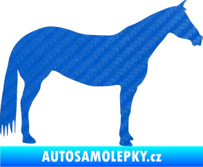Samolepka Kůň 007 pravá 3D karbon modrý