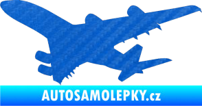 Samolepka Letadlo 002 levá 3D karbon modrý