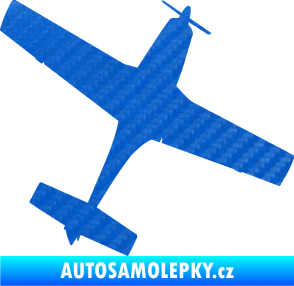 Samolepka Letadlo 003 pravá 3D karbon modrý