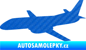 Samolepka Letadlo 004 levá 3D karbon modrý