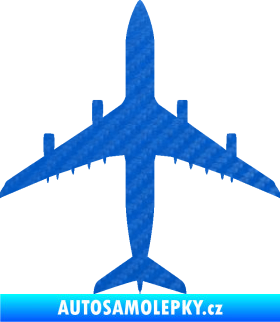 Samolepka Letadlo 005 3D karbon modrý