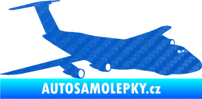 Samolepka Letadlo 008 pravá 3D karbon modrý