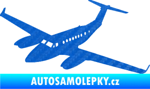 Samolepka Letadlo 010 levá 3D karbon modrý