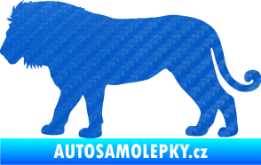Samolepka Lev 001 levá 3D karbon modrý