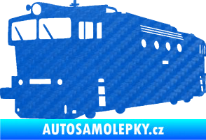 Samolepka Lokomotiva 001 levá 3D karbon modrý